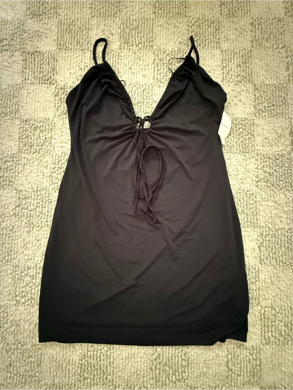 Abercrombie & Fitch Women's Black Spaghetti Strap V-Neck Dress Top
